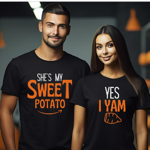 Halloween Thanksgiving couple matching Yes I Yam  T-Shirt