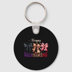Halloween Thanksgiving Happy Hallothanksmas Coquet Key Ring