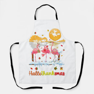 Halloween Thanksgiving Xmas Happy Hallo Thanksmas  Apron