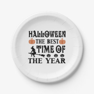 Halloween The Best Time Of The Year Birthday Paper Plate