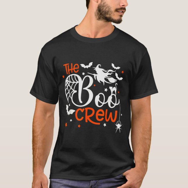 Halloween The Boo Crew - Fun Soky Witch, Cat, Bat  T-Shirt (Front)