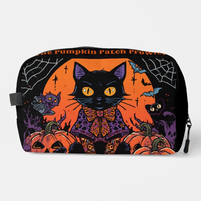 Halloween,The Pumpkin Patch Prowler ,Black Cat Dopp Kit (Front)