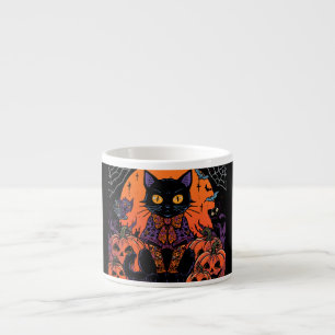 Halloween, The Pumpkin Patch Prowler, Black Cat  Espresso Cup