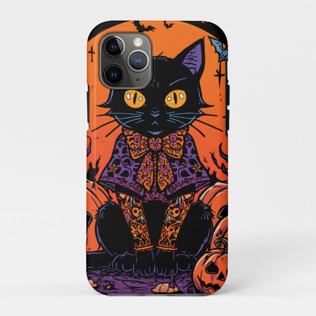 Halloween,The Pumpkins Patch Prowler,Black Cat  Case-Mate iPhone Case (Back)