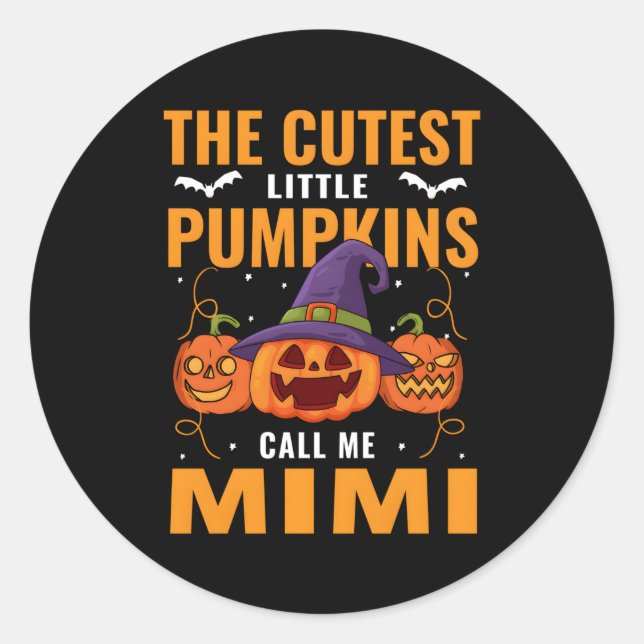 Halloween The St Little Pumpkins Call Me Mimi Classic Round Sticker (Front)