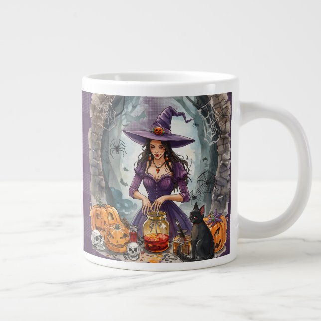 Halloween, The Witch's Midnight Brew  Large Coffee Mug (Right)