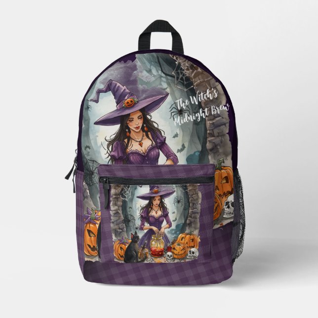 Halloween, The Witch's Midnight Brew  Printed Backpack (Front)