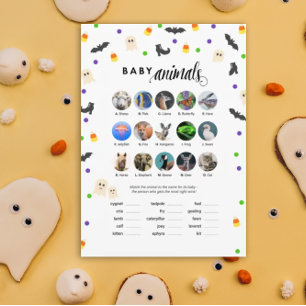 Halloween theme baby shower game baby animals program
