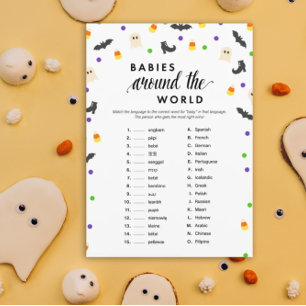 Halloween theme baby shower game program