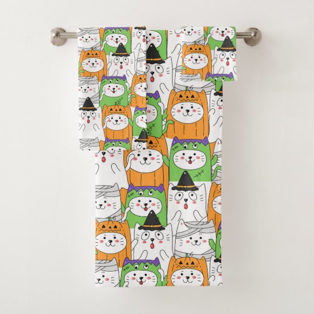 Halloween Theme Bath Towel Set (Insitu)
