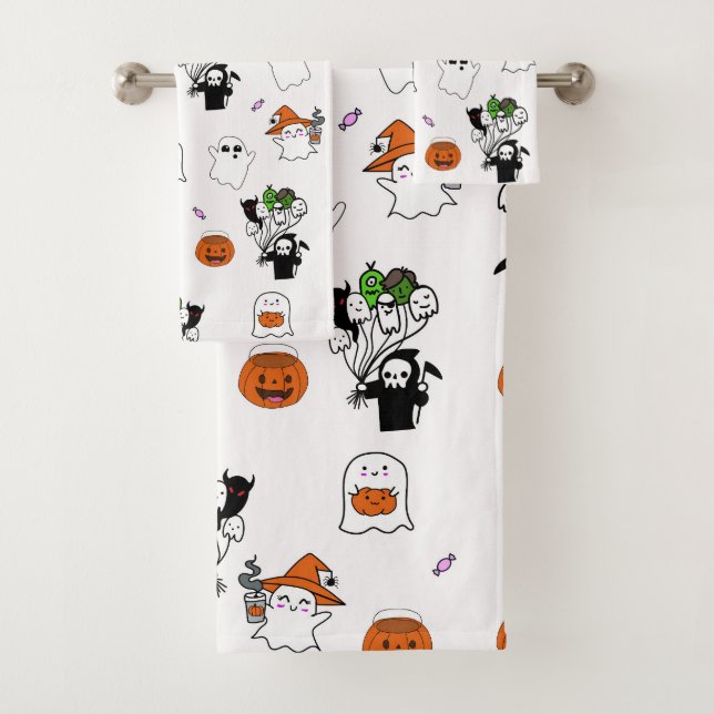 Halloween Theme Bath Towel Set (Insitu)