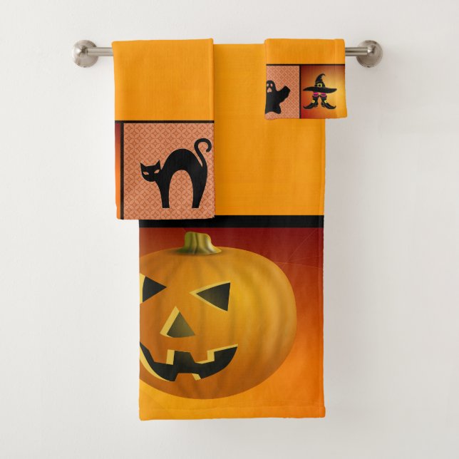 Halloween Theme Bathroom Towel Set (Insitu)