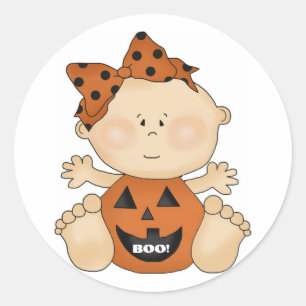 Halloween Theme BOO Baby Girl Fun Stickers