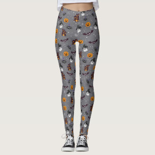 Halloween Theme Gray Leggings 