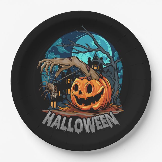 Halloween Theme Paper Plate (Front)