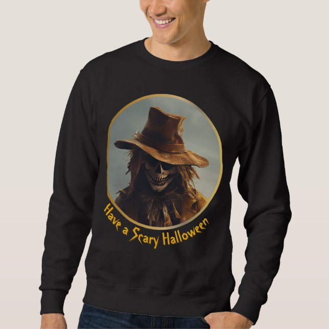Halloween Theme - Scary Smile Straw Scarecrow Sweatshirt (Front)