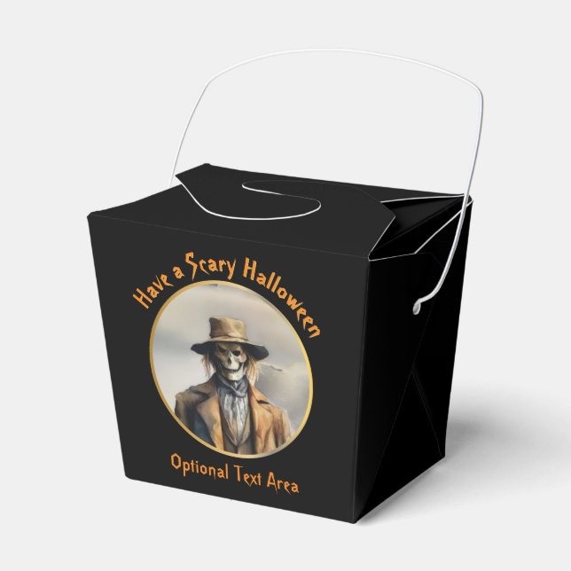 Halloween Theme - Scary Smiling Straw Scarecrow Favour Box (Front Side)