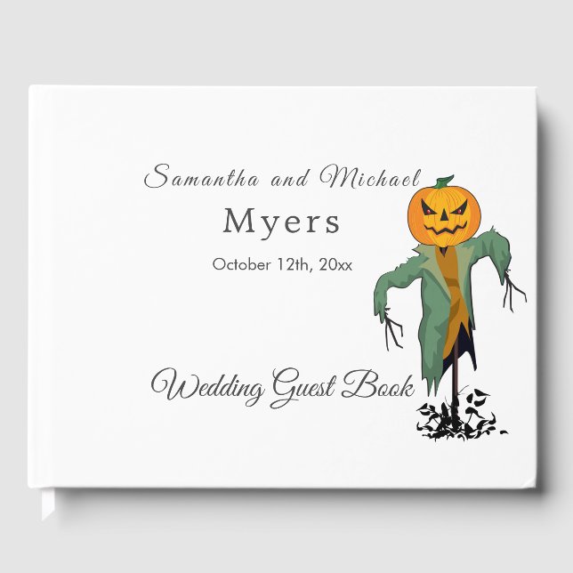 Halloween Theme Wedding Guest Book with PHOTO (Front)