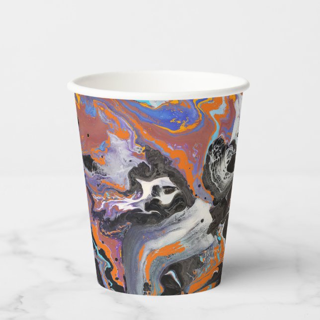Halloween Themed Abstract Art Paper Cups (Front)