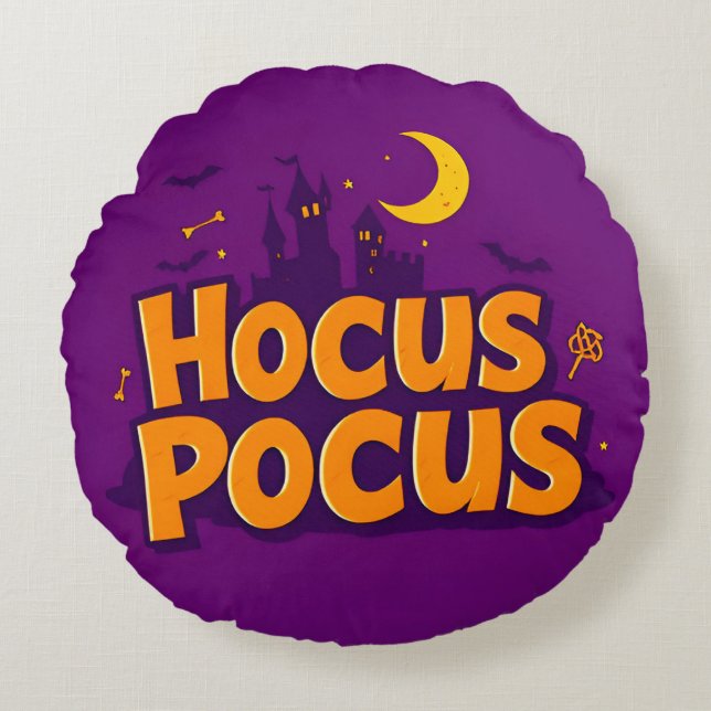 Halloween-Themed Artwork Round Cushion (Front)