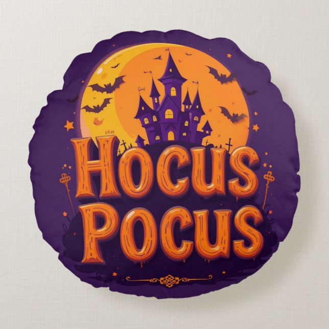 Halloween-Themed Artwork Round Cushion (Front)