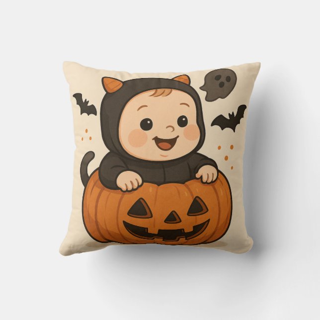 Halloween-themed baby image pillow (Back)