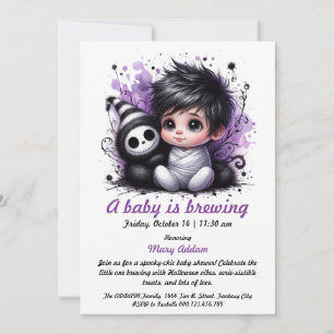 Halloween-themed baby shower invitation