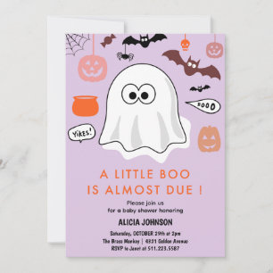 Halloween-themed Baby Shower invitation little boo