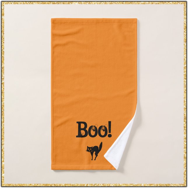 Halloween Themed Boo Hand Towel (Bookmark my store! https://www.zazzle.com/store/capricepetit)