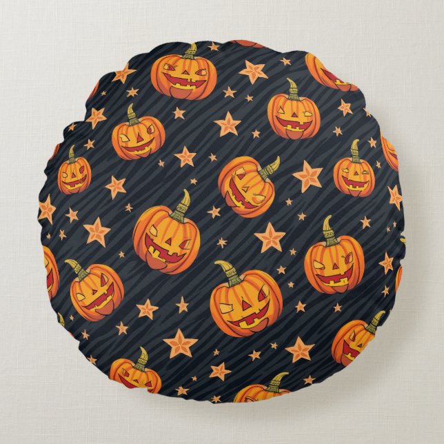 Halloween-themed circular cushion (Front)