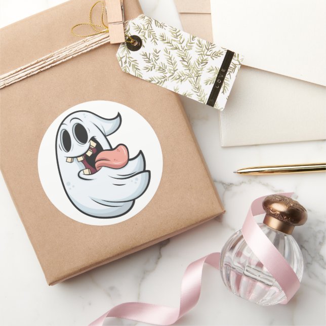Halloween-Themed Designs Classic Round Sticker (Gifting)