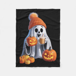 Halloween-Themed Featuring A Charming Spooky Ghost Fleece Blanket