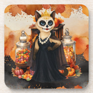 Halloween themed for Cat Lovers with candies Coaster