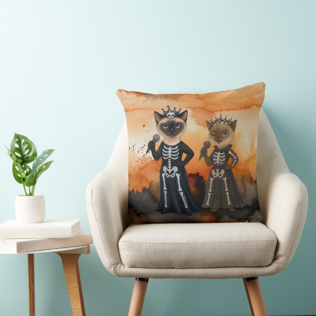 Halloween themed for Siamese Cat Lovers  Cushion (Chair)