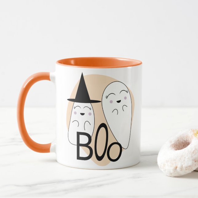 Halloween Themed l Ghosts Boo  Mug (With Donut)