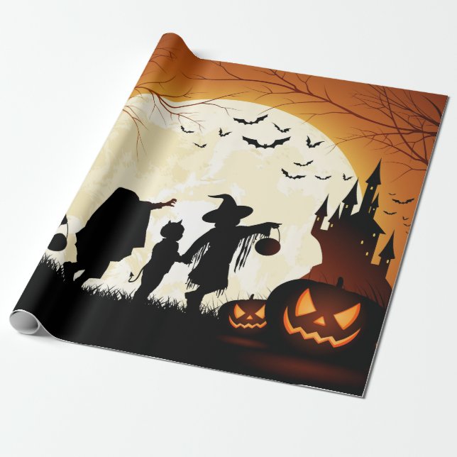 Halloween Themed Matte Wrapping paper (Unrolled)
