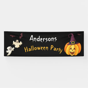 Halloween Themed Party Personalised Family Name Banner