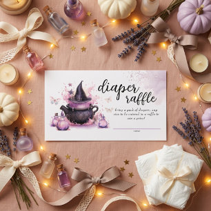 Halloween Themed Pink Diaper Raffle Baby Shower Enclosure Card