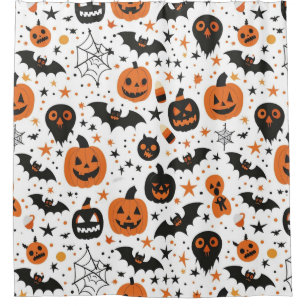 Halloween themed shower curtain