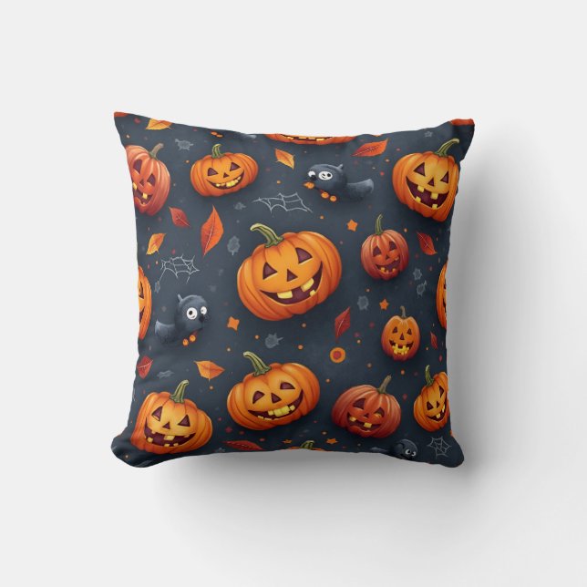 Halloween-themed Small Throw Pillow (Front)