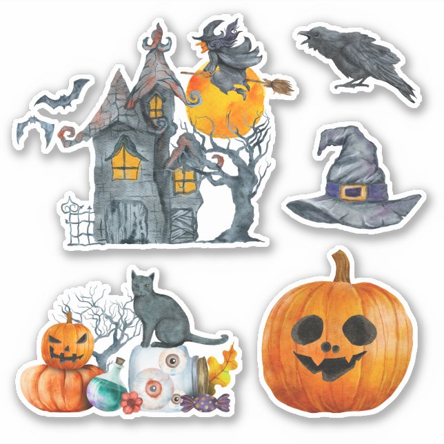 Halloween themed watercolour hand drawn (Front)