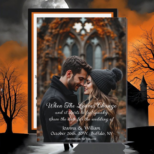 Halloween Themed Wedding with Photo Save The Date (Creator Uploaded)