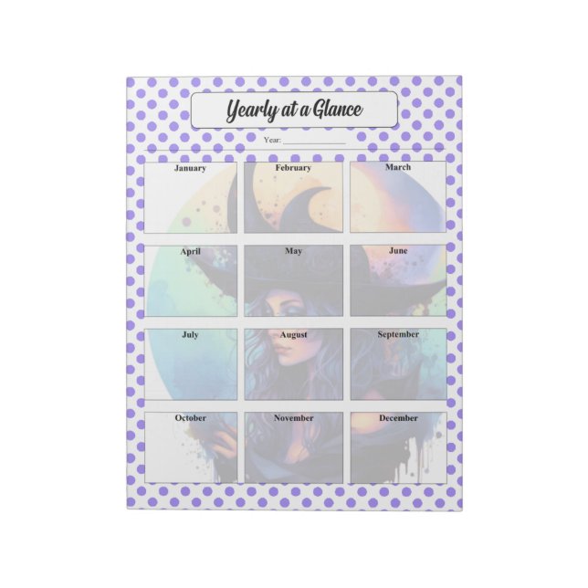Halloween Themed Yearly Planner Notepad (Rotated)