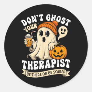 Halloween Therapist Mental Health Spooky Self Care Classic Round Sticker