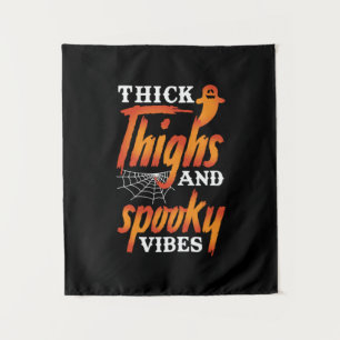 Halloween Thick Thighs And Spooky Vibes Tapestry