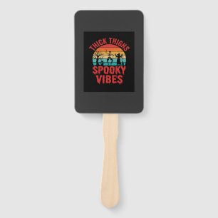 Halloween Thick Thighs Spooky Vibes Skeleton Desig Hand Fan