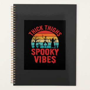 Halloween Thick Thighs Spooky Vibes Skeleton Desig Planner
