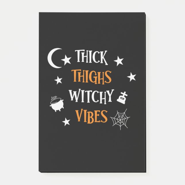 Halloween Thick Thighs Witch Vibes Birthday Post-it Notes (Front)