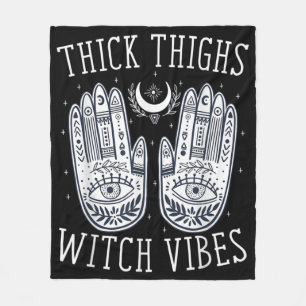 Halloween Thick Thighs Witch Vibes Fleece Blanket