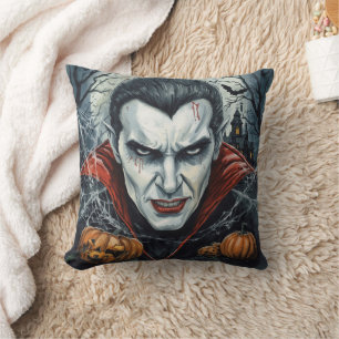 Halloween,Thirsty Vampire ,Pumpkin Patch Cushion